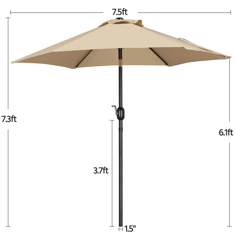 Allport 7.5' Market Patio Umbrella with Tilt and Crank