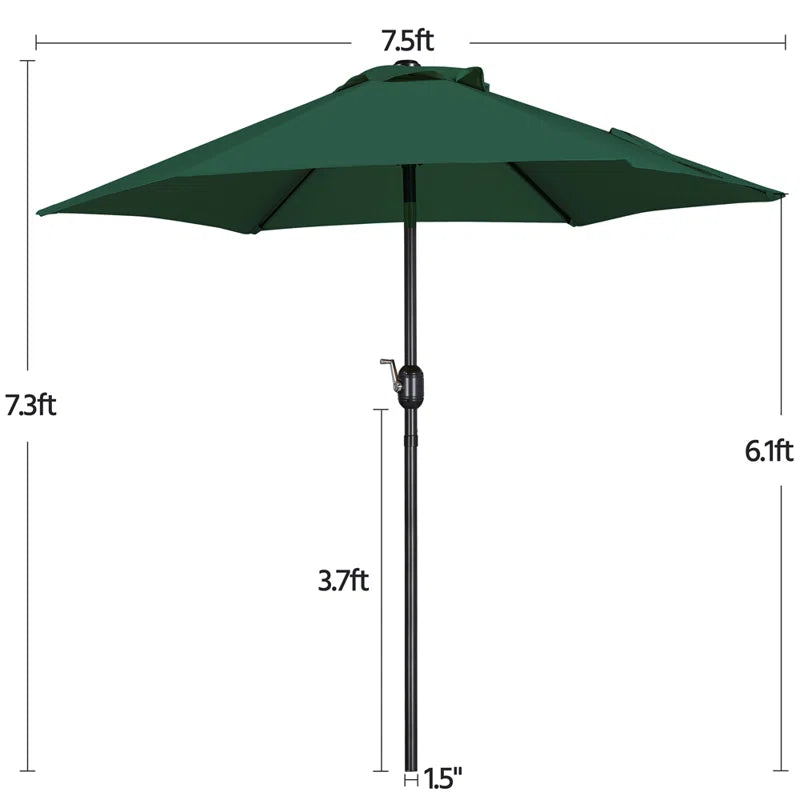 Allport 7.5' Market Patio Umbrella with Tilt and Crank