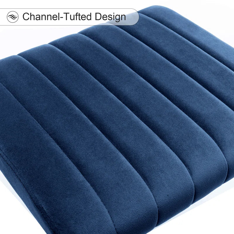 Ambrine Low Back Tufted Velvet Upholstered Counter/Bar Stool with Steel Sled Frame (Set of 2)