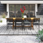 Anautica 8 - Person Teak Metal Patio Dining Set with Extendable Oval Table