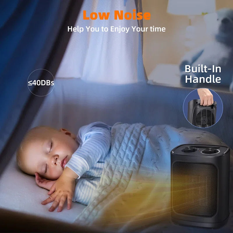 Antarctic Star 1500 Watt 5100 BTU Electric Compact Space Heater with Adjustable Thermostat