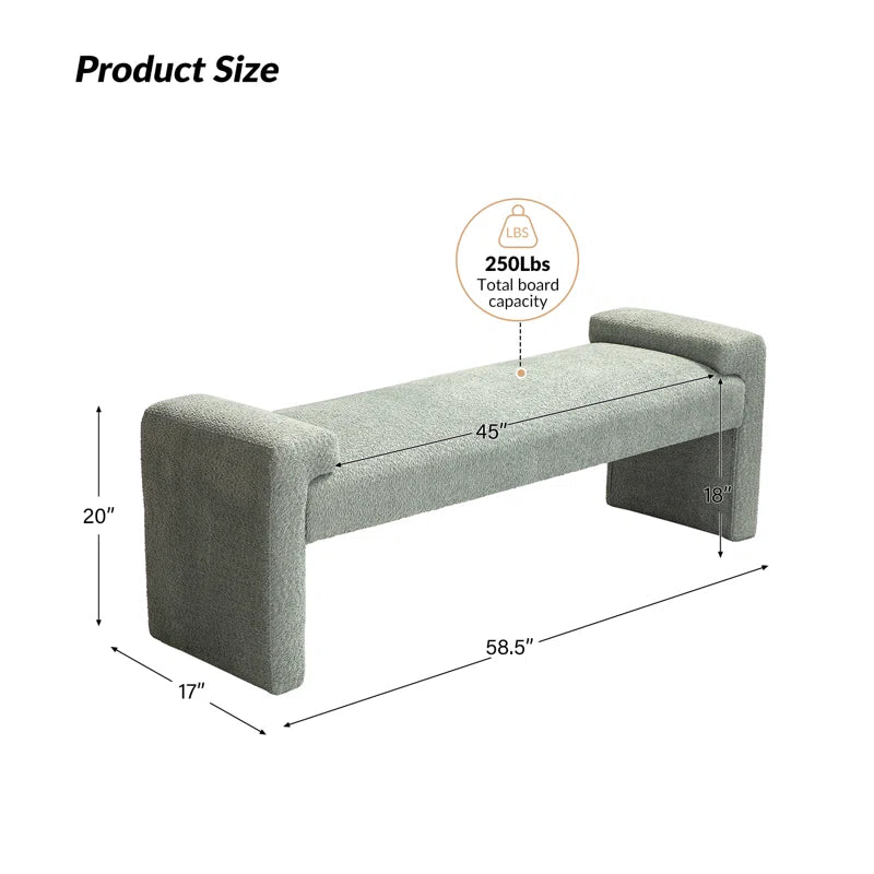 Arlesia 58.5'' W Modern Upholstered Accent Bench