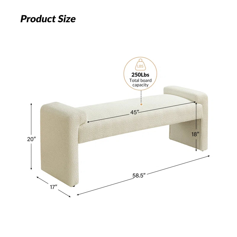 Arlesia 58.5'' W Modern Upholstered Accent Bench