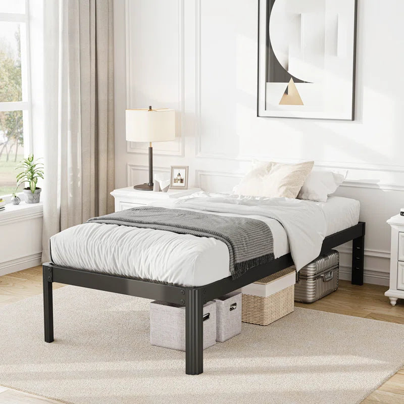 Ashwyn Verret Reinforced High Load-Bearing Frame Type Iron Bed with Anti-Shaking Design