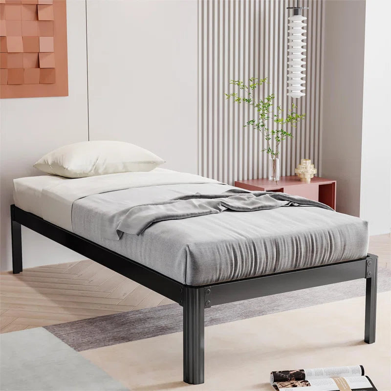 Ashwyn Verret Reinforced High Load-Bearing Frame Type Iron Bed with Anti-Shaking Design