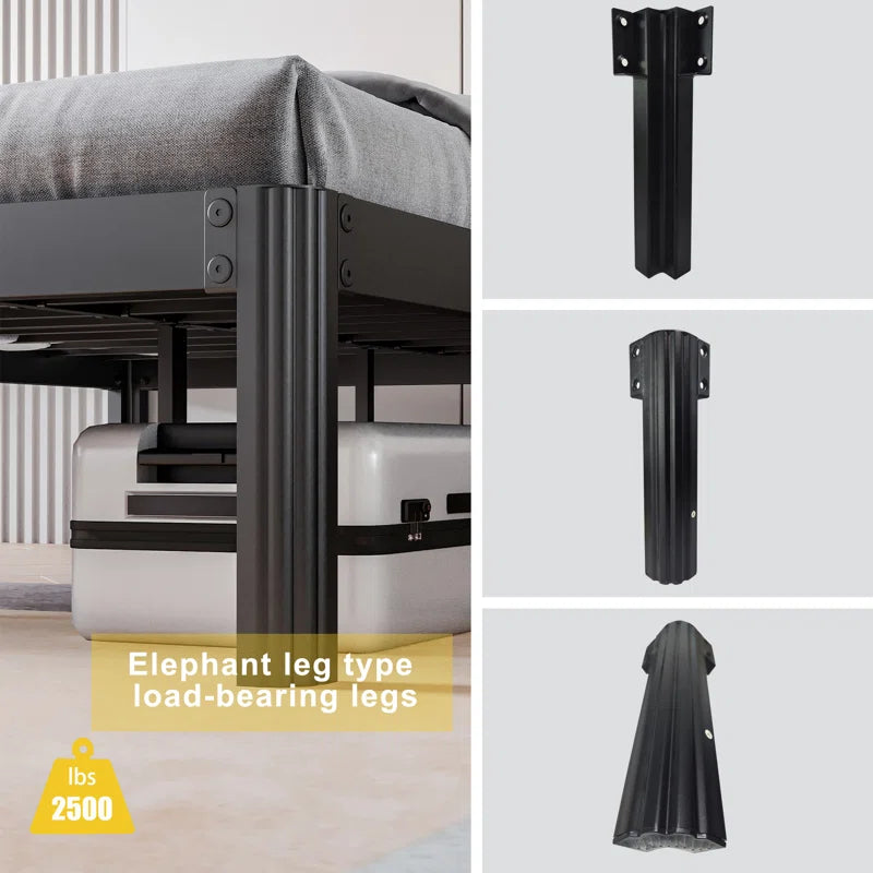 Ashwyn Verret Reinforced High Load-Bearing Frame Type Iron Bed with Anti-Shaking Design
