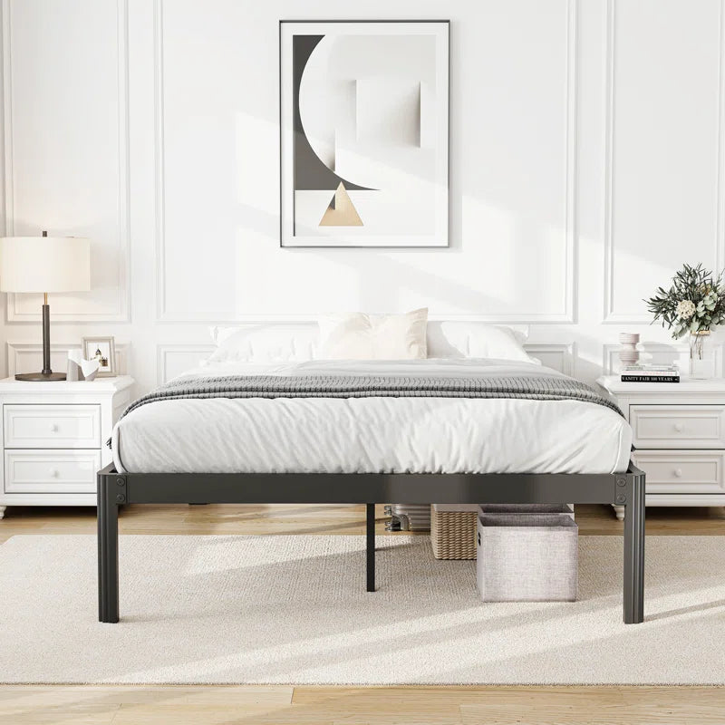Ashwyn Verret Reinforced High Load-Bearing Frame Type Iron Bed with Anti-Shaking Design