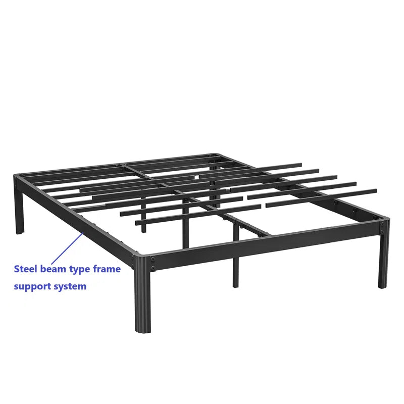 Ashwyn Verret Reinforced High Load-Bearing Frame Type Iron Bed with Anti-Shaking Design
