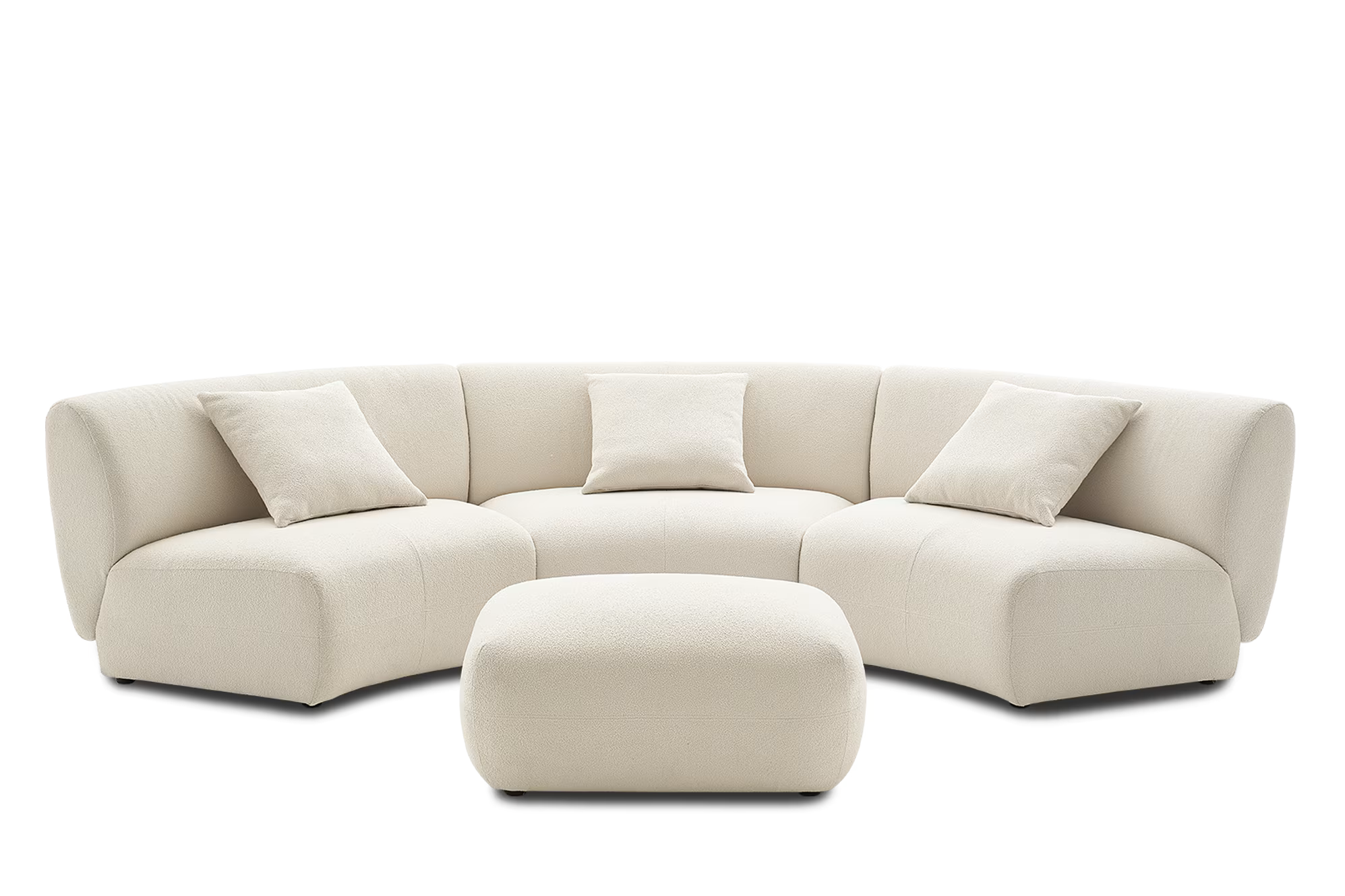 Auburn Performance Fabric Armless Curve Sofa with Ottoman