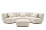 Auburn Performance Fabric Armless Curve Sofa with Ottoman