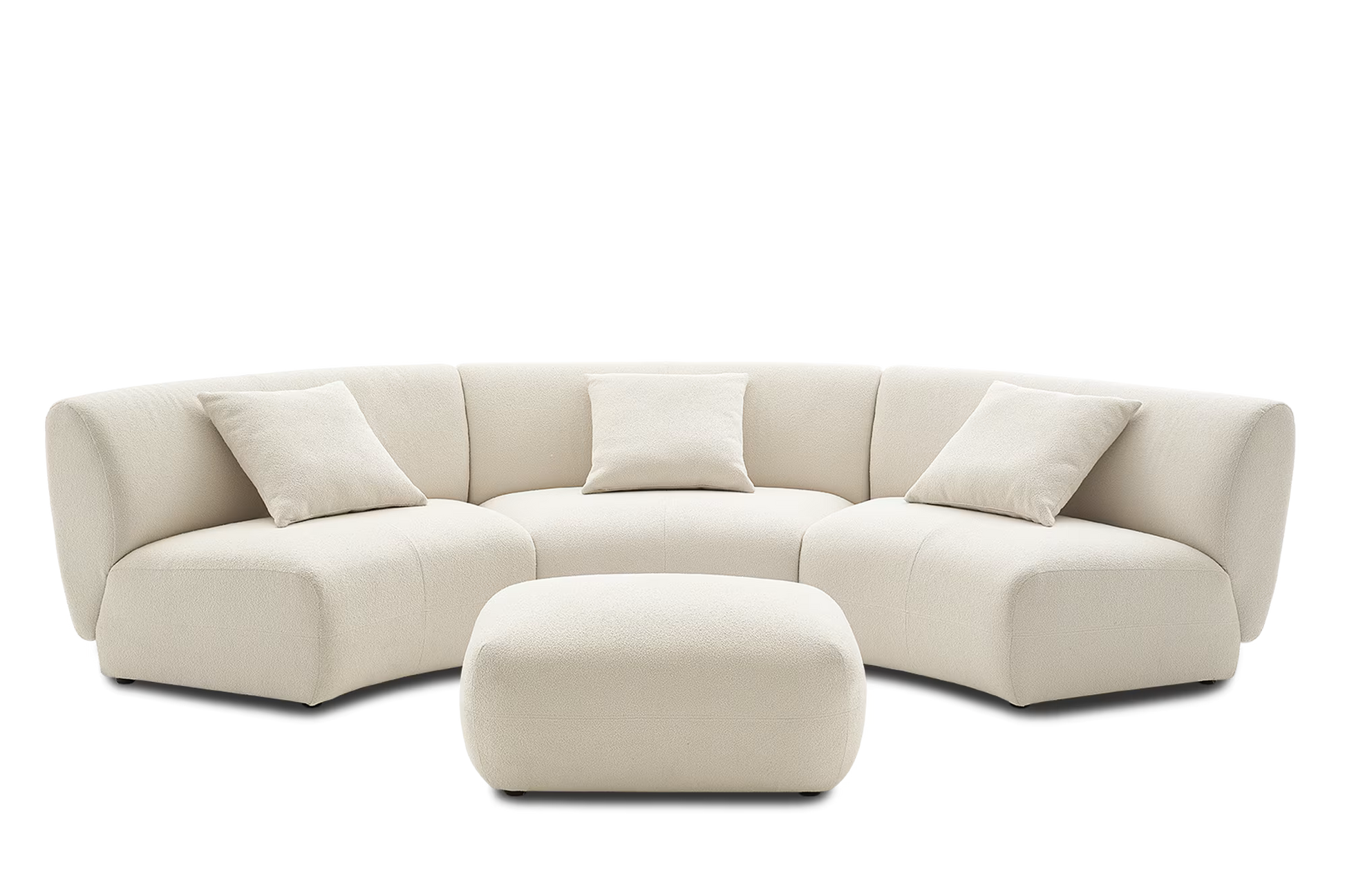 Auburn Performance Fabric Armless Curve Sofa with Ottoman