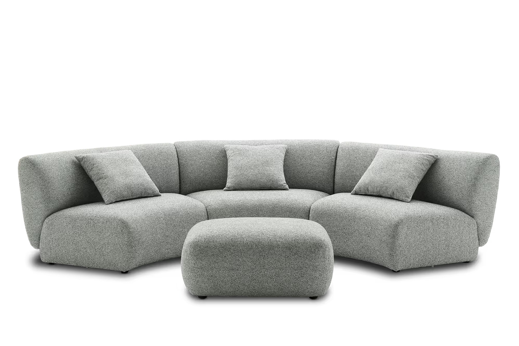 Auburn Performance Fabric Armless Curve Sofa with Ottoman