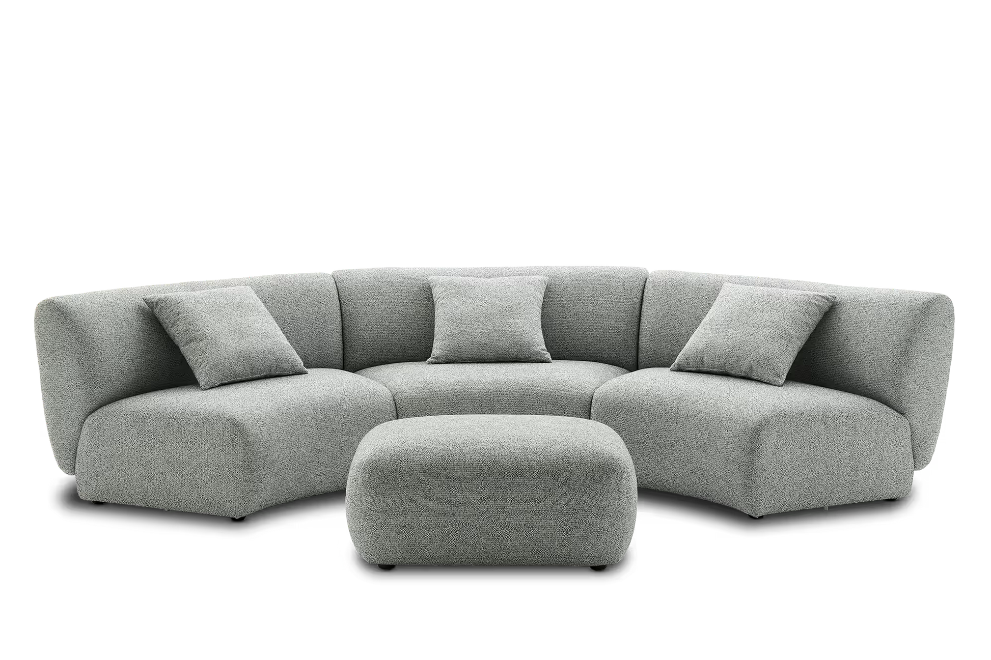 Auburn Performance Fabric Armless Curve Sofa with Ottoman