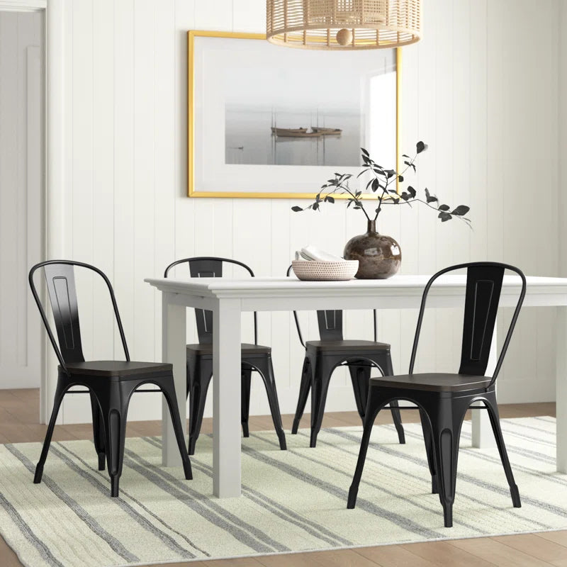 Augustine 17.7'' H Metal Stacking Side Chair (Set of 4)