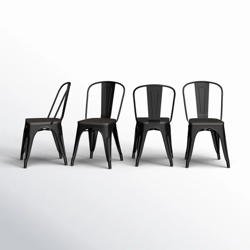 Augustine 17.7'' H Metal Stacking Side Chair (Set of 4)