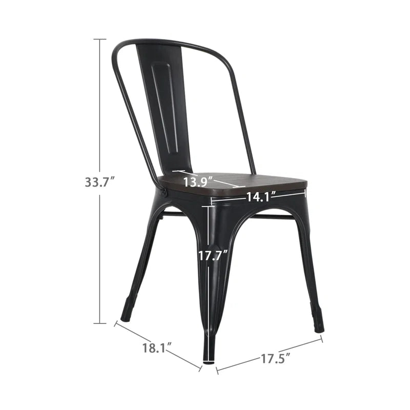 Augustine 17.7'' H Metal Stacking Side Chair (Set of 4)