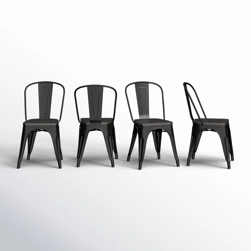 Augustine 17.7'' H Metal Stacking Side Chair (Set of 4)
