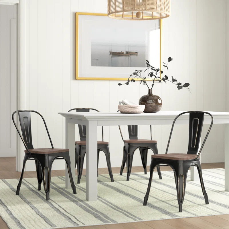 Augustine 17.7'' H Metal Stacking Side Chair (Set of 4)
