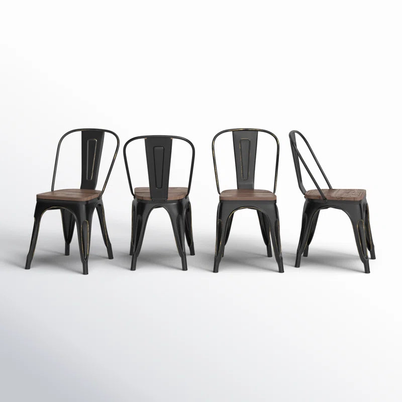 Augustine 17.7'' H Metal Stacking Side Chair (Set of 4)