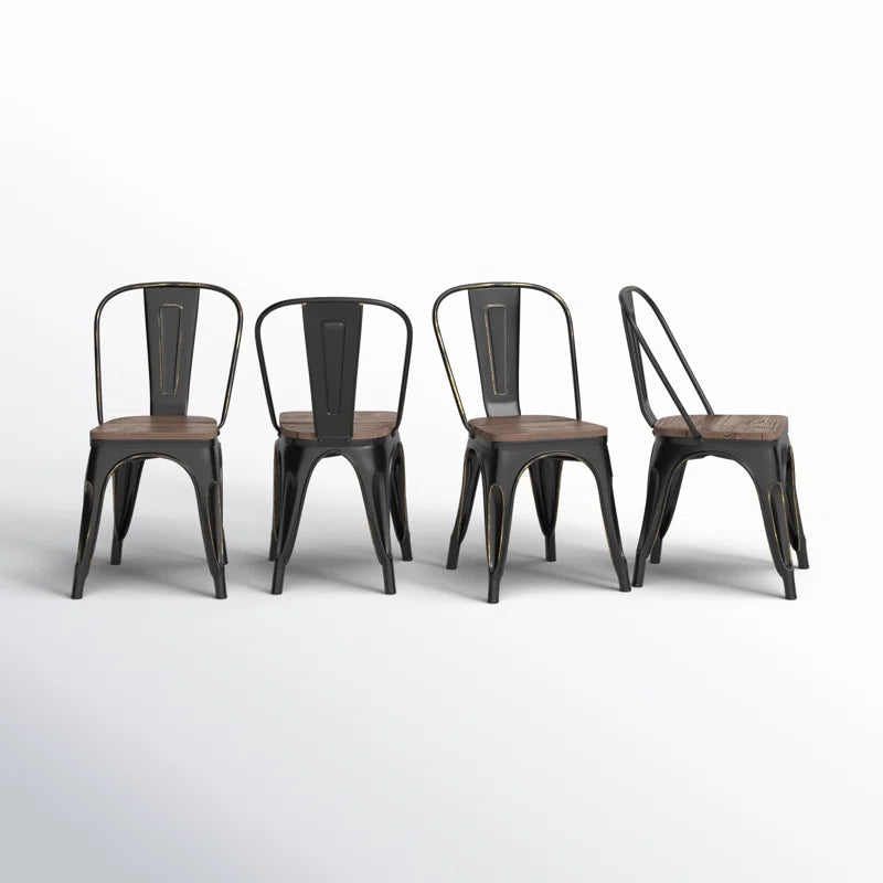 Augustine 17.7'' H Metal Stacking Side Chair (Set of 4)
