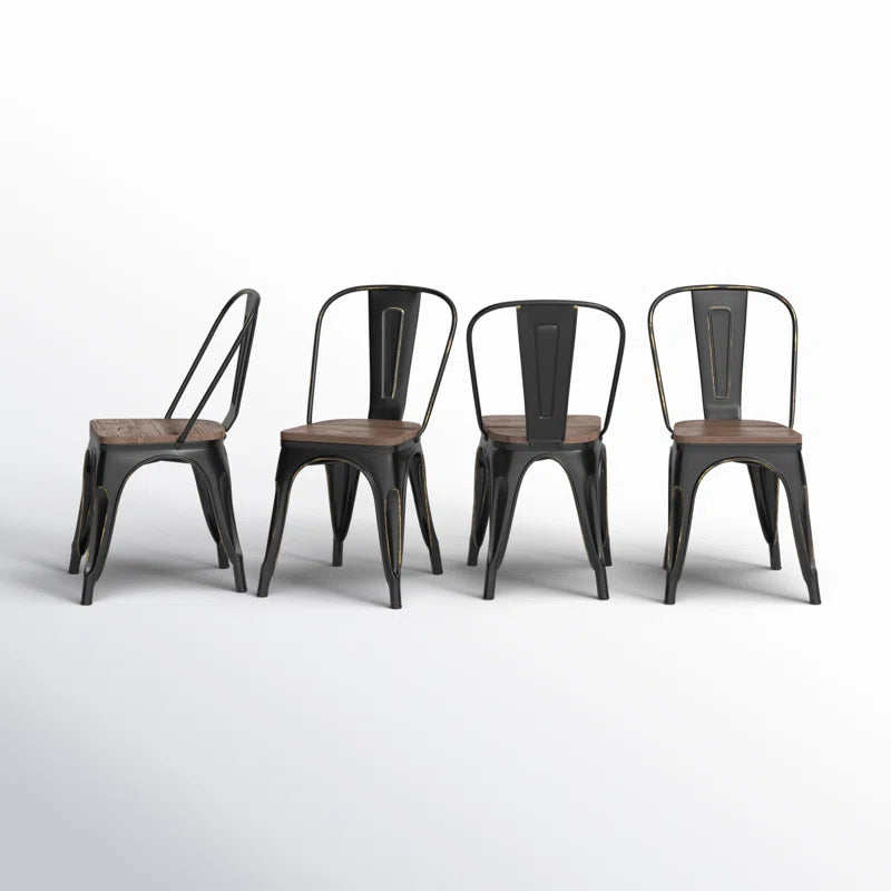 Augustine 17.7'' H Metal Stacking Side Chair (Set of 4)