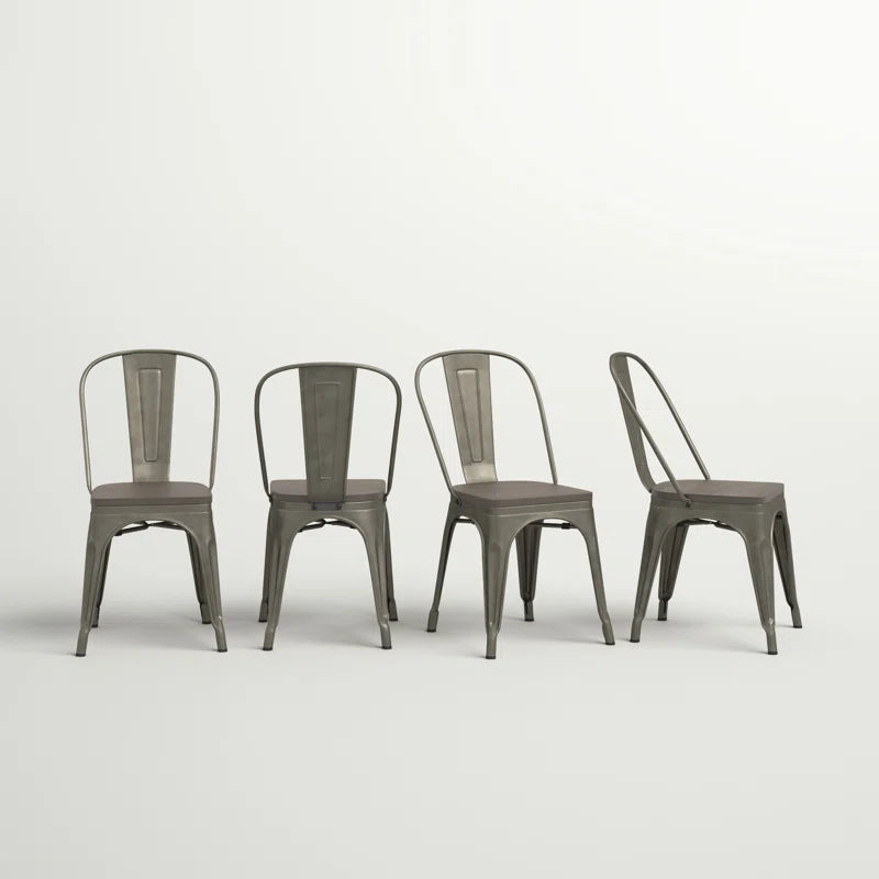 Augustine 17.7'' H Metal Stacking Side Chair (Set of 4)