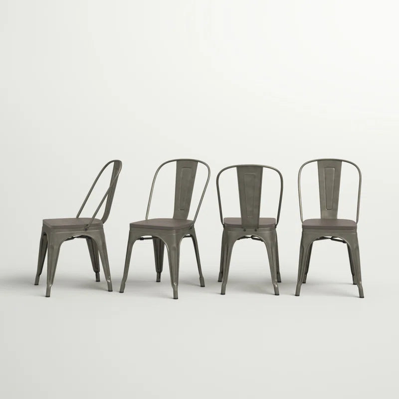 Augustine 17.7'' H Metal Stacking Side Chair (Set of 4)