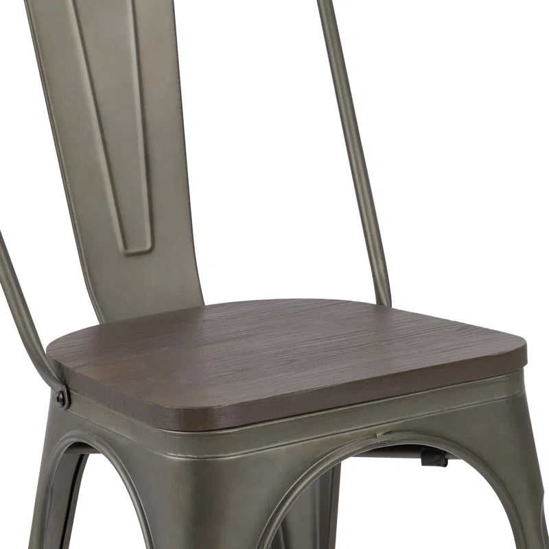 Augustine 17.7'' H Metal Stacking Side Chair (Set of 4)
