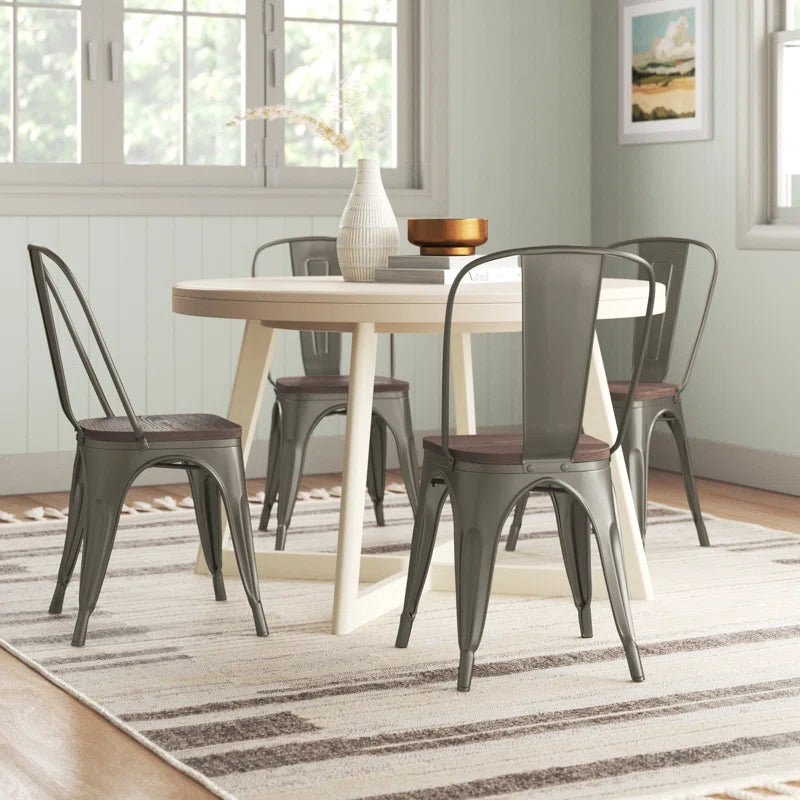 Augustine 17.7'' H Metal Stacking Side Chair (Set of 4)