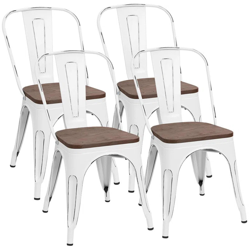 Augustine 17.7'' H Metal Stacking Side Chair (Set of 4)