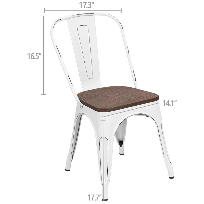 Augustine 17.7'' H Metal Stacking Side Chair (Set of 4)