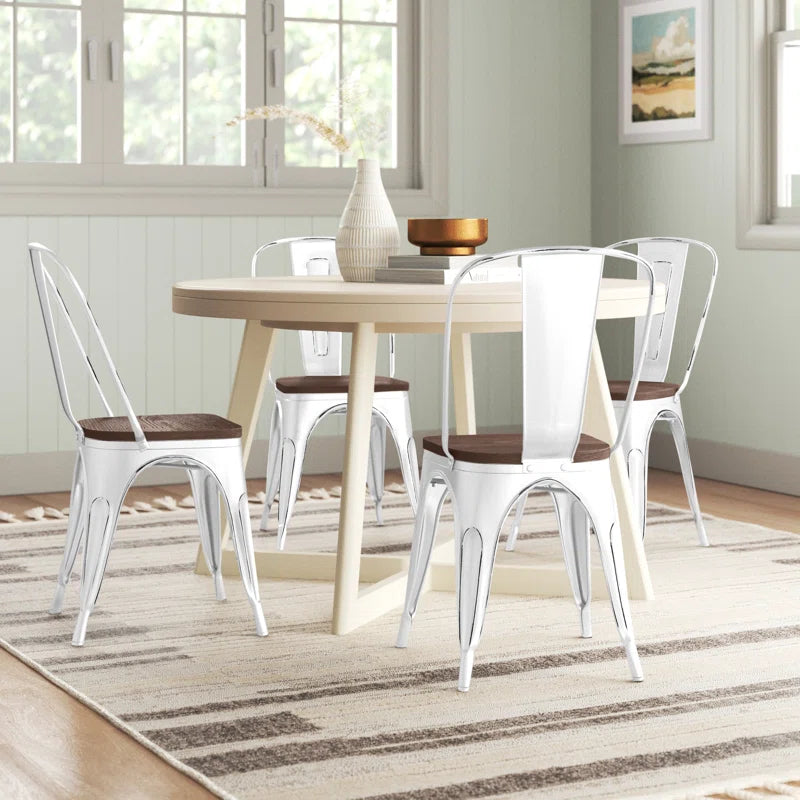 Augustine 17.7'' H Metal Stacking Side Chair (Set of 4)