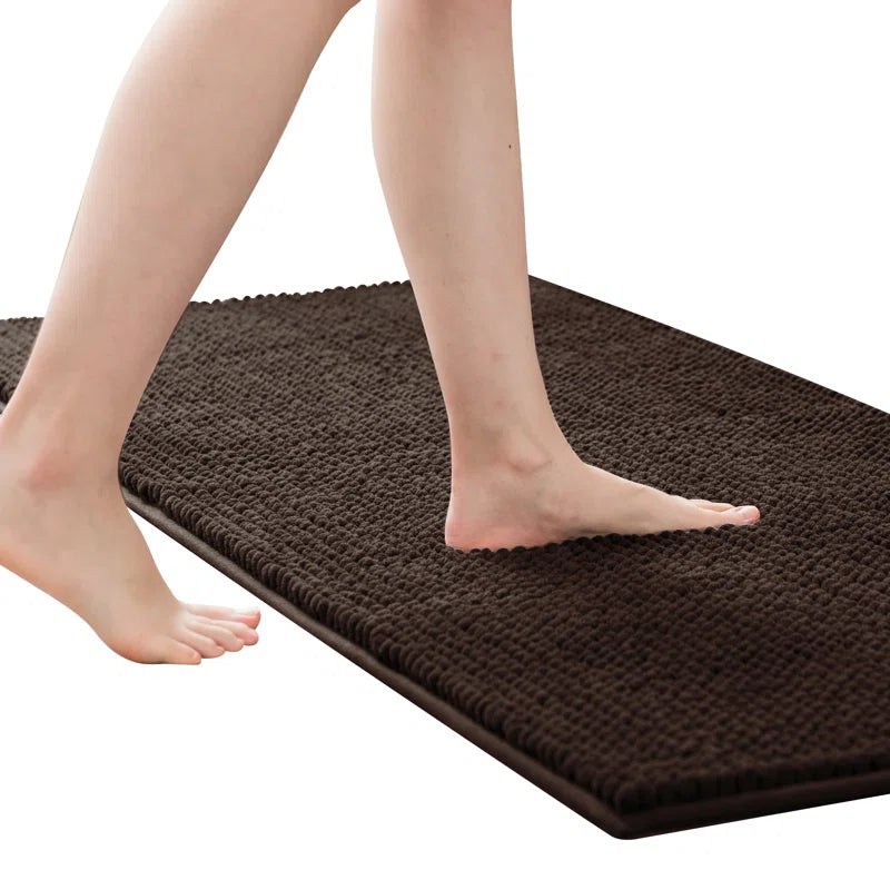 Luxury Polyester Rectangle Non-Slip Bath Rug