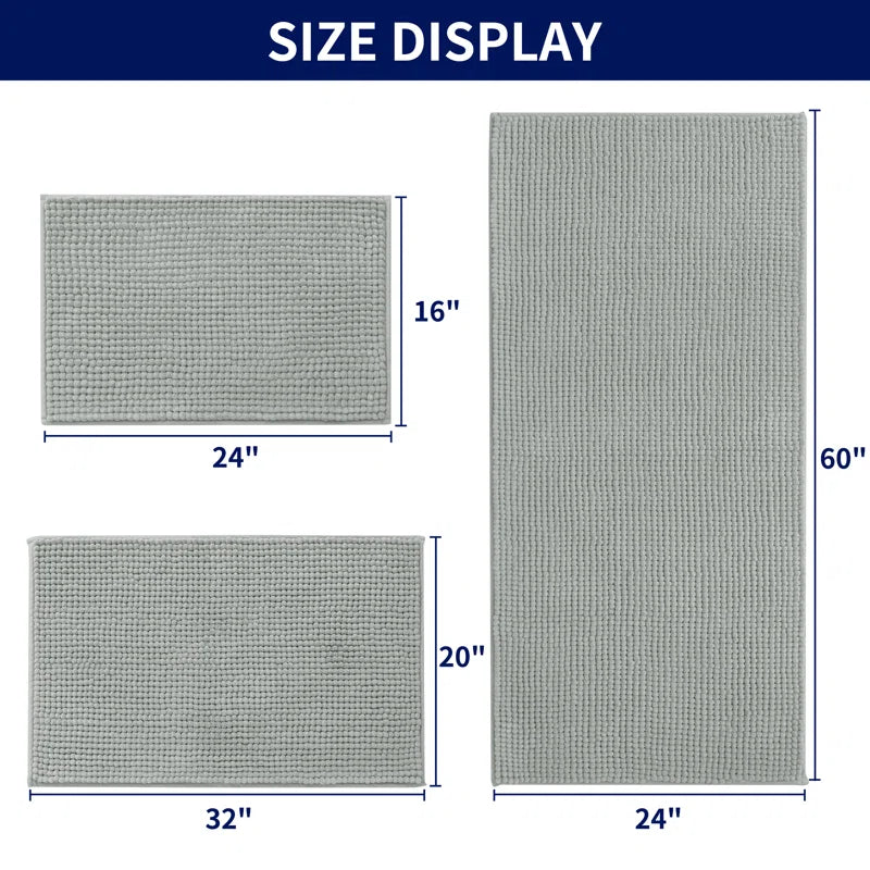Luxury Polyester Rectangle Non-Slip Bath Rug