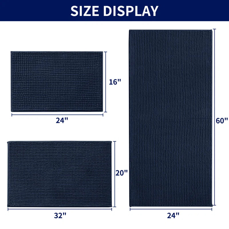 Luxury Polyester Rectangle Non-Slip Bath Rug