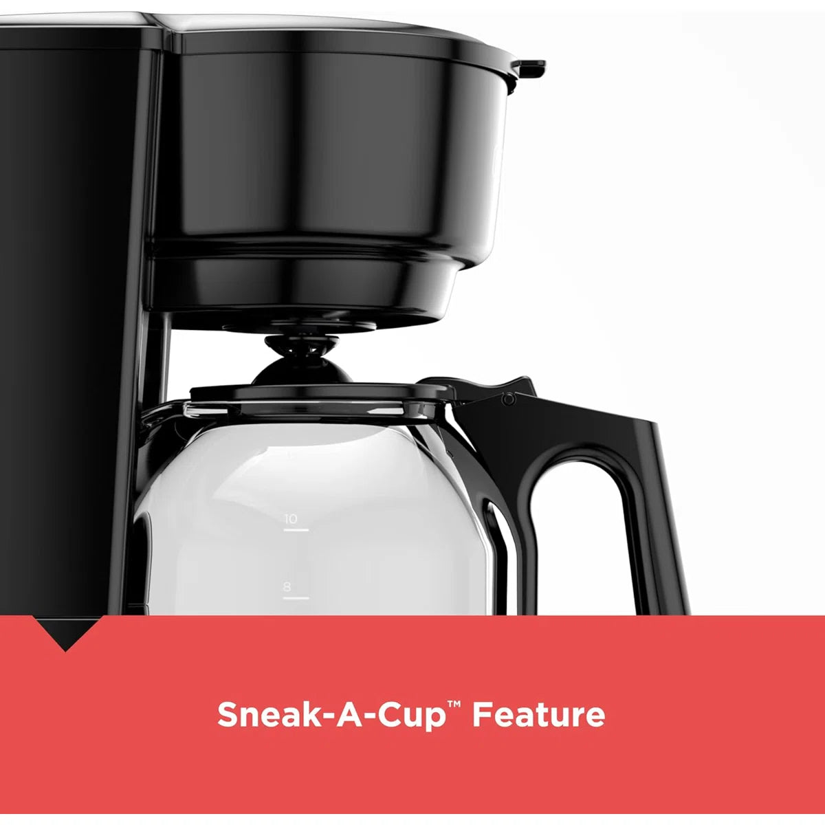 BLACK+DECKER 12-Cup Coffee Maker with Easy On/Off Switch, Easy Pour, Non-Drip Carafe with Removable Filter Basket, Vortex Technology, Black CM0915BKD