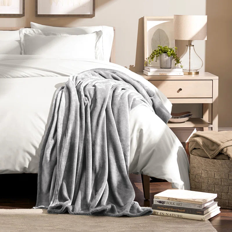 Bare Home Microplush Fleece Blanket - Fuzzy, Warm, Bed/Throw Blanket