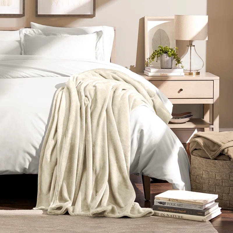 Bare Home Microplush Fleece Blanket - Fuzzy, Warm, Bed/Throw Blanket
