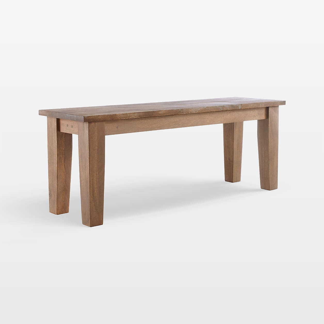 Basque Light Brown Wood Bench with Natural Cushion