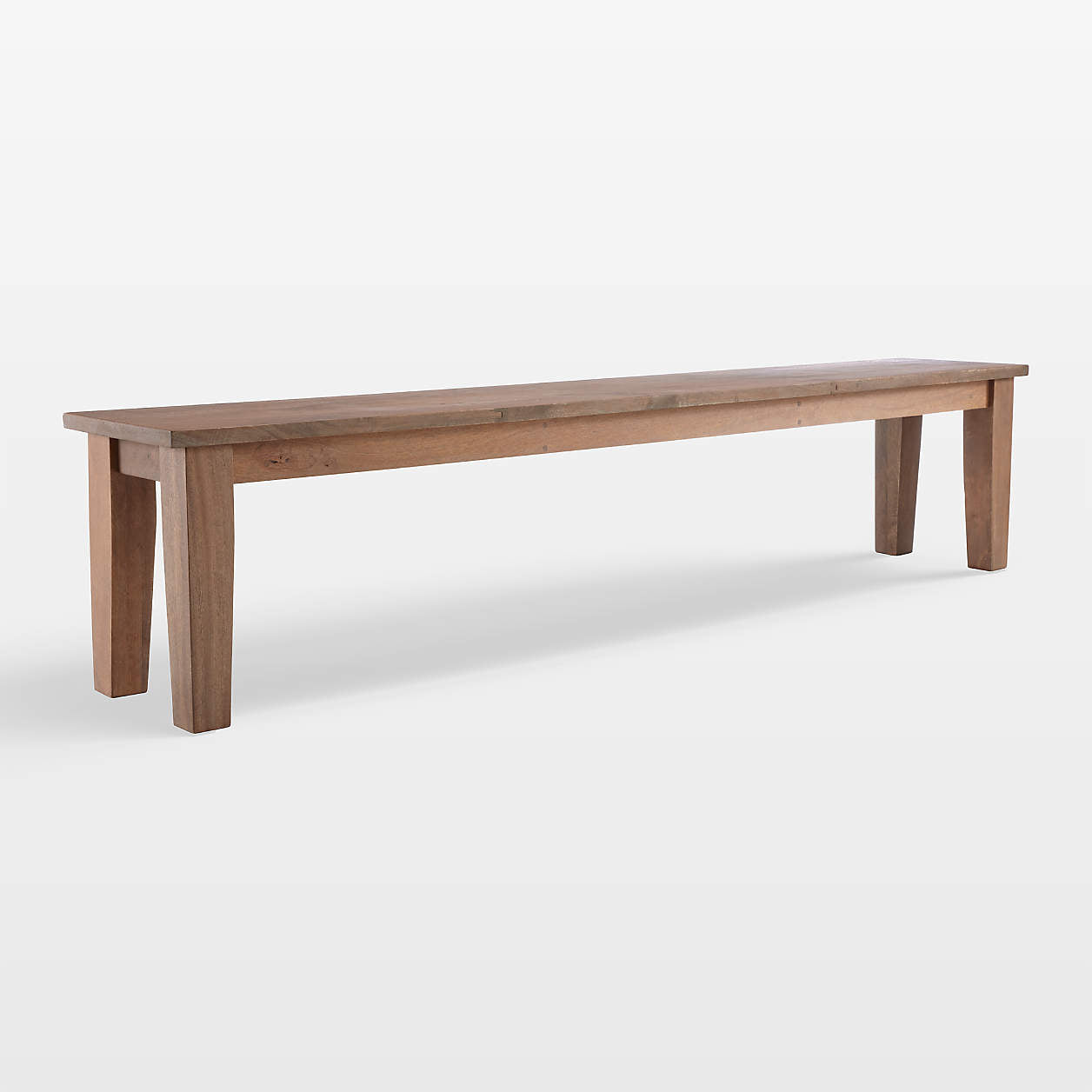 Basque Light Brown Wood Bench with Natural Cushion