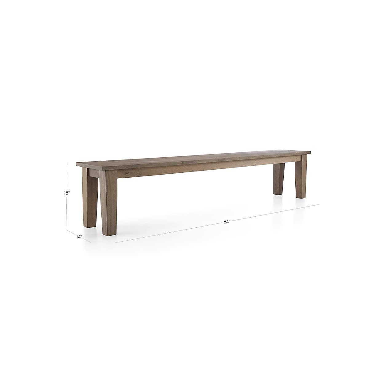 Basque Light Brown Wood Bench with Natural Cushion