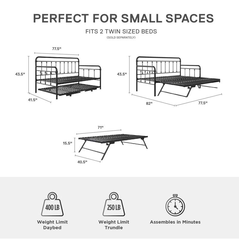 Beant Daybed with Pop Up Trundle