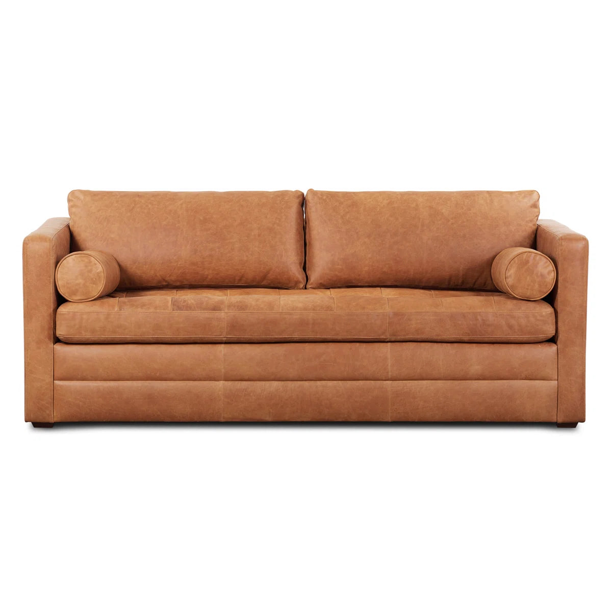 Bismarck 82'' Full-Grain Genuine Italian Leather Sleeper Sofa