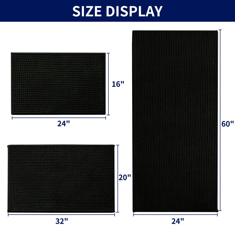 Luxury Polyester Rectangle Non-Slip Bath Rug
