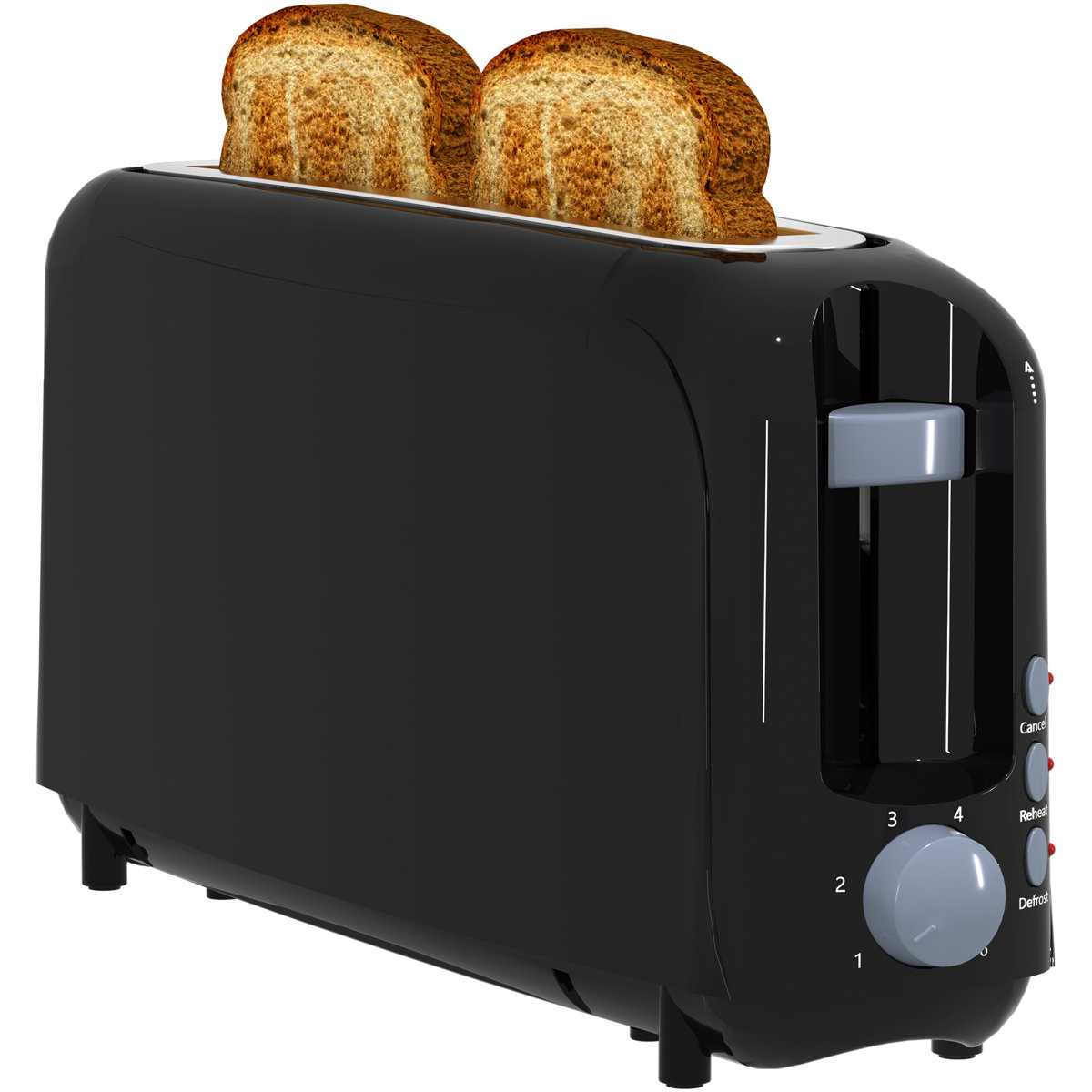 Yellow 2-Slice Slim Toaster - 10" Long Slot For Bagels & Artisan Bread, 6 Shade Settings, Cancel/Reheat/Defrost, Removable Crumb Tray, Auto Shut-Off