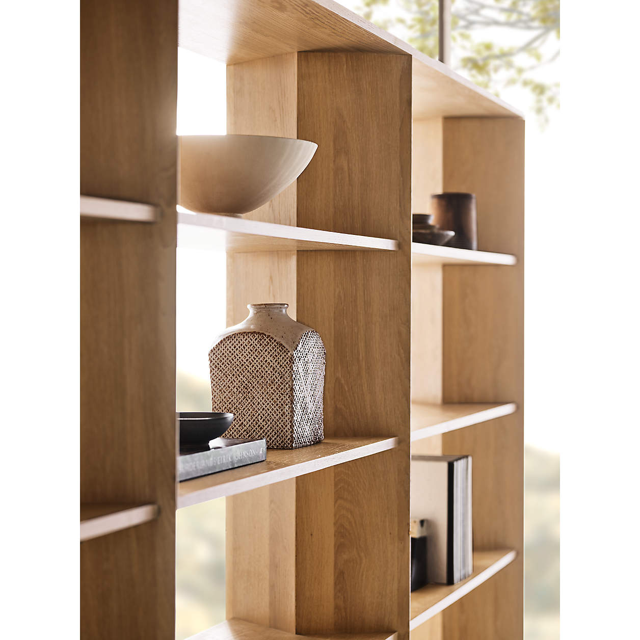 Terrazza Natural Solid Oak 5-Shelf Bookcases