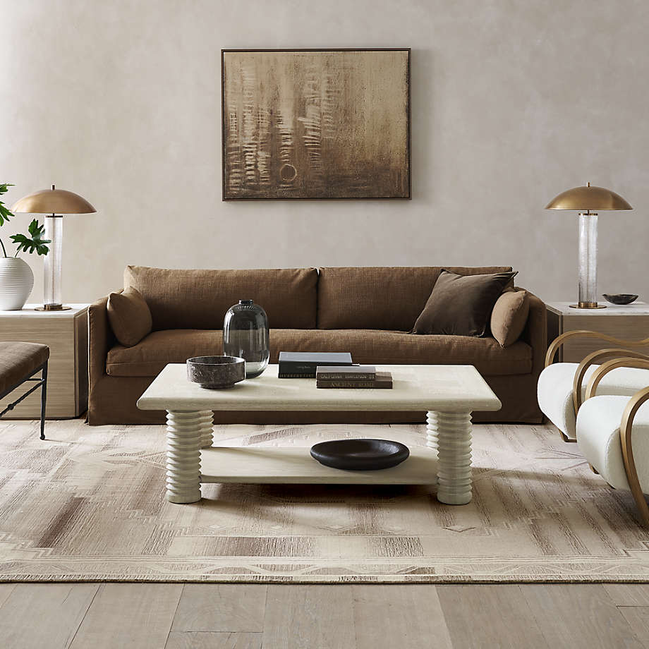 Rodin Brown Velvet Bench by Athena Calderone