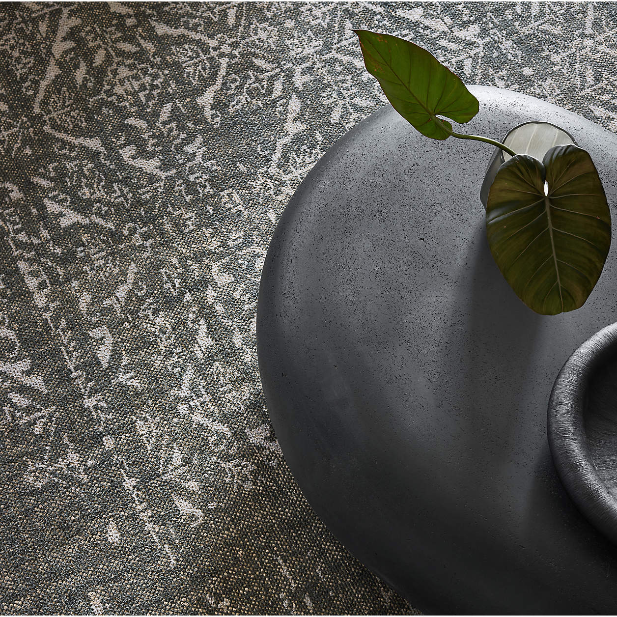 Pebble Charcoal Concrete 59" Oval Indoor/Outdoor Coffee Table by Leanne Ford