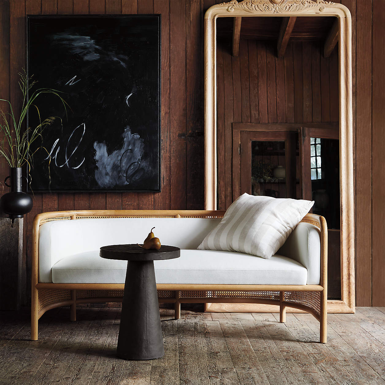 Willy Charcoal Brown Round Pedestal Side Table by Leanne Ford