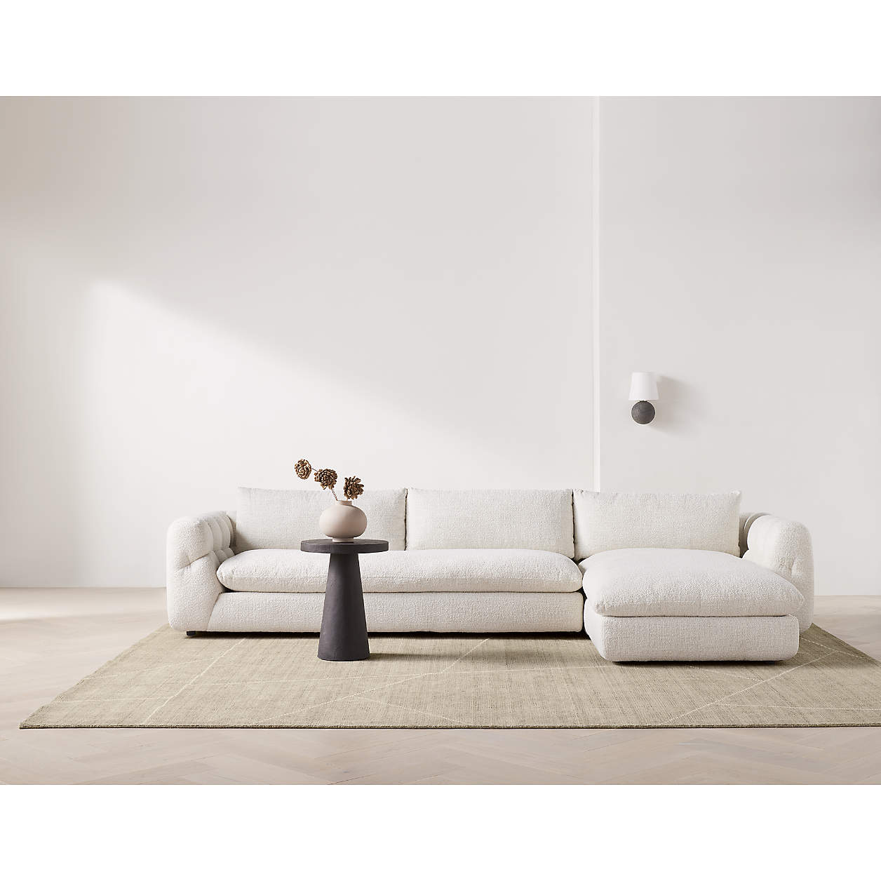 Willy Charcoal Brown Round Pedestal Side Table by Leanne Ford